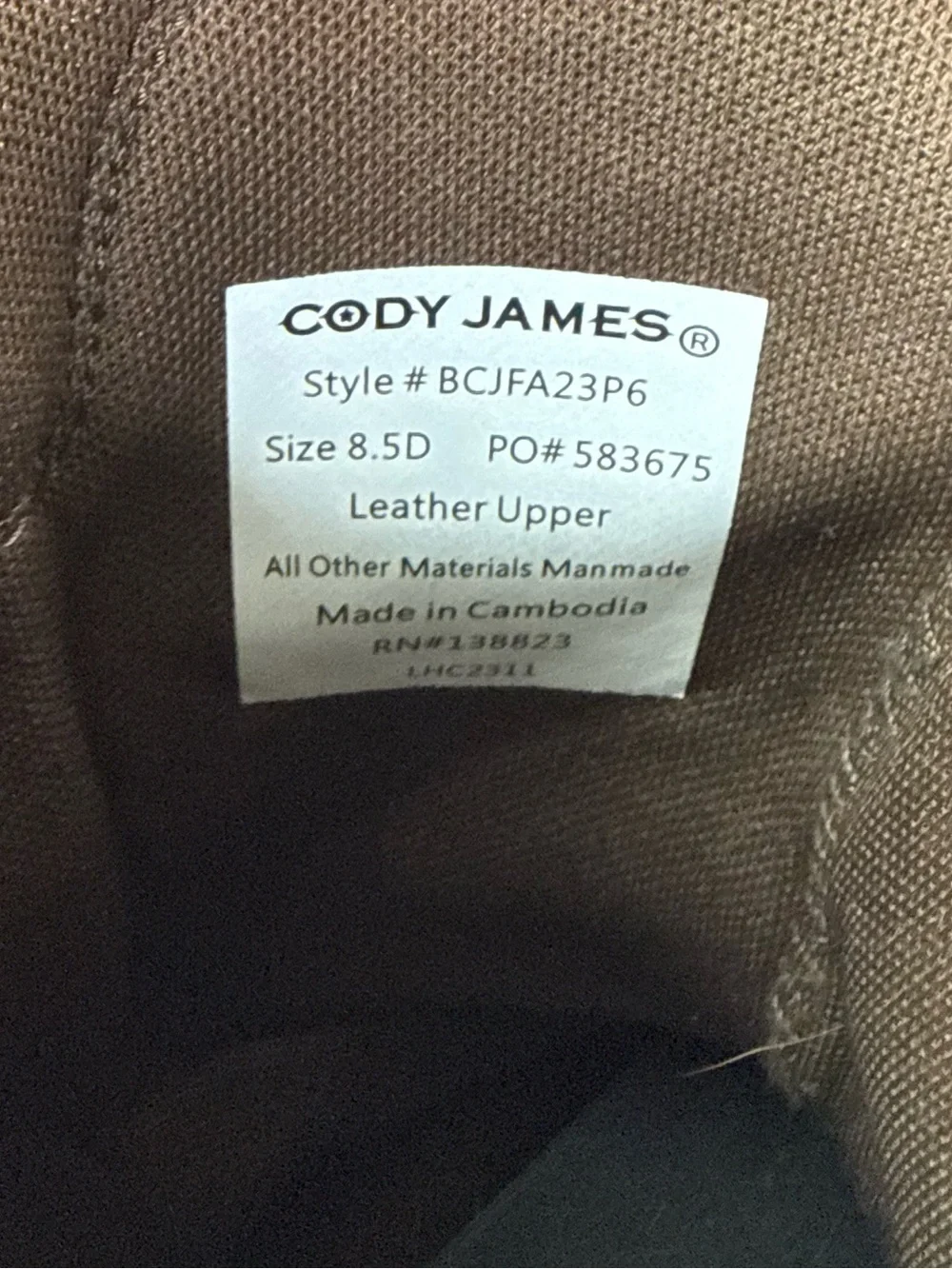 Cody James Men's Brown Leather Western Work Boots - Size 8.5